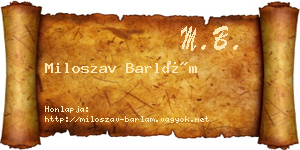 Miloszav Barlám névjegykártya